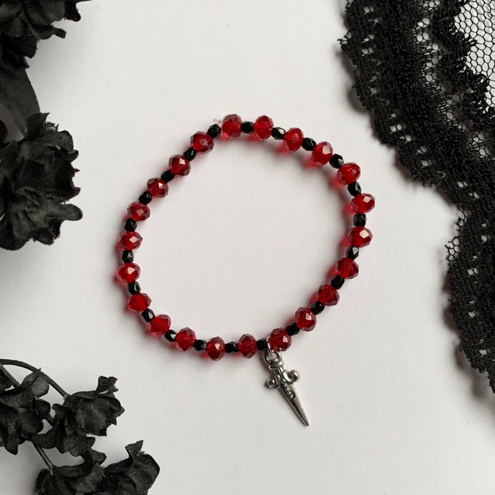 Mini Dagger Blood Red Swarovski Crystal bracelet